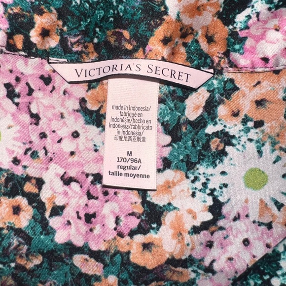 EUC Victoria’s Secret Floral Matching Long Pajama Pants Set Size Medium Regular - Picture 13 of 13